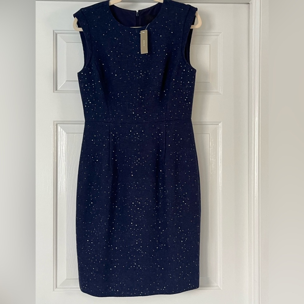 NWT J Crew Collection studded constellation sheath dress, size 6, dark blue - Picture 7 of 16